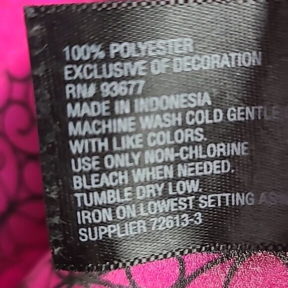 Worthington Hot Pink + Black Lace Dressy Tank Sleeveless Blouse Shell Top Career - Picture 6 of 9